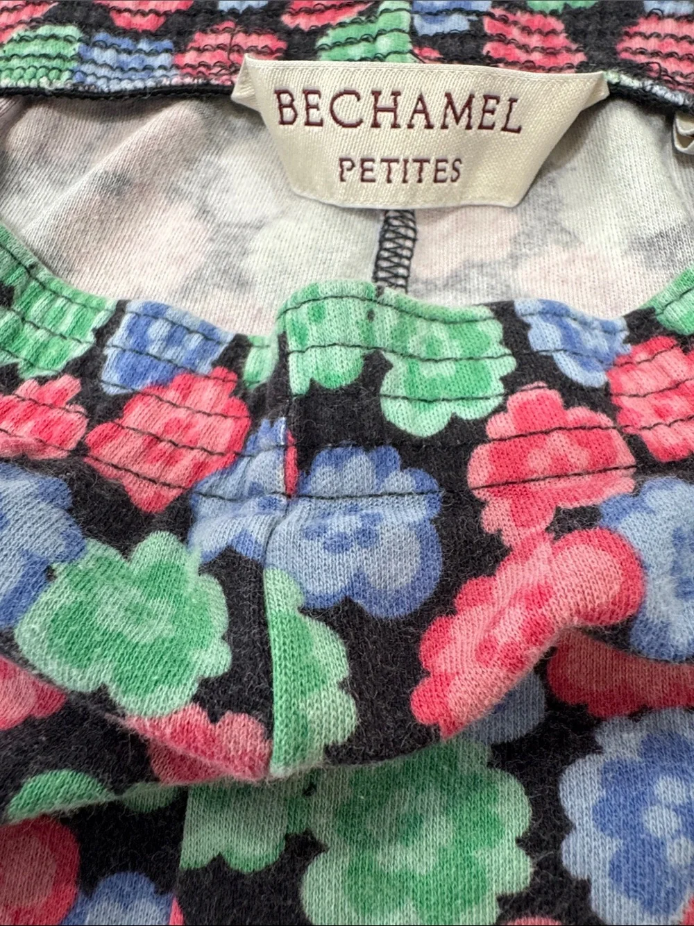 Bechamel  Petites Floral Fleece  Pants - Pink, Green, Blue (100 % cotton)